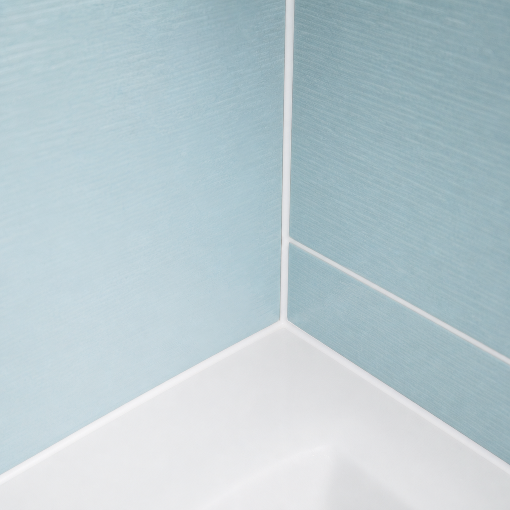 Saubere neue Silikonfuge nachher – Dusche