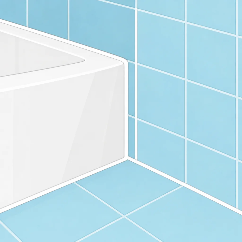 Illustration: saubere neue Silikonfuge nachher – Dusche