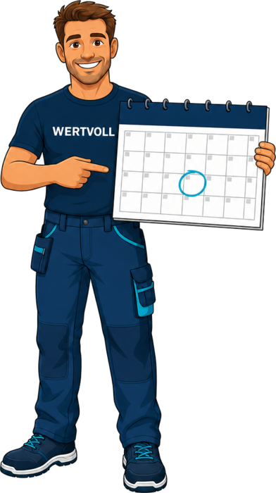 Wertvoll-Figur zeigt Termin im Kalender