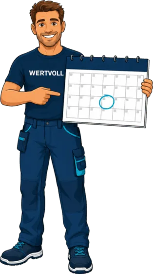 Wertvoll-Figur zeigt Termin im Kalender